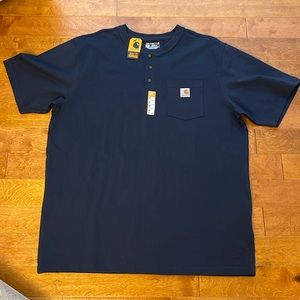 NWT Carhartt Workwear Henley T-Shirt XL Tall Blue Single Pocket